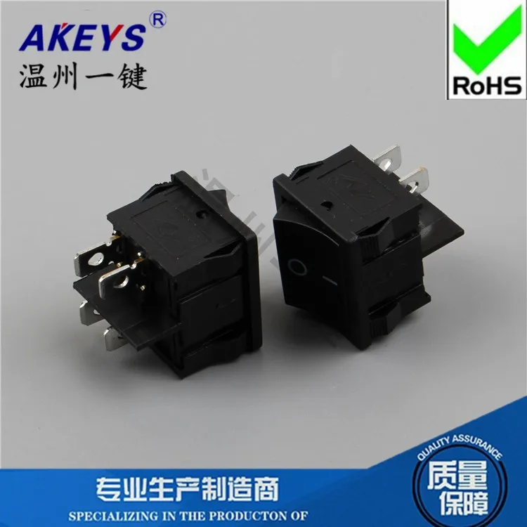 KCD5-201 Reset Rocker Switch Jumping Machine Computer Speaker Toy Button Key 4-pin 2-position 21 * 24MM