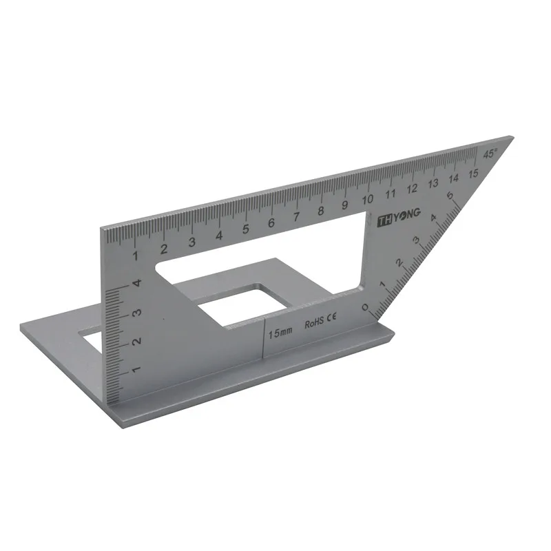 Metall lineal Werkzeug Lineal Multifunktionale Platz 45/90 Grad Gauge Winkel Lineal Mess Holzbearbeitung Werkzeug Winkel Mess Lineal