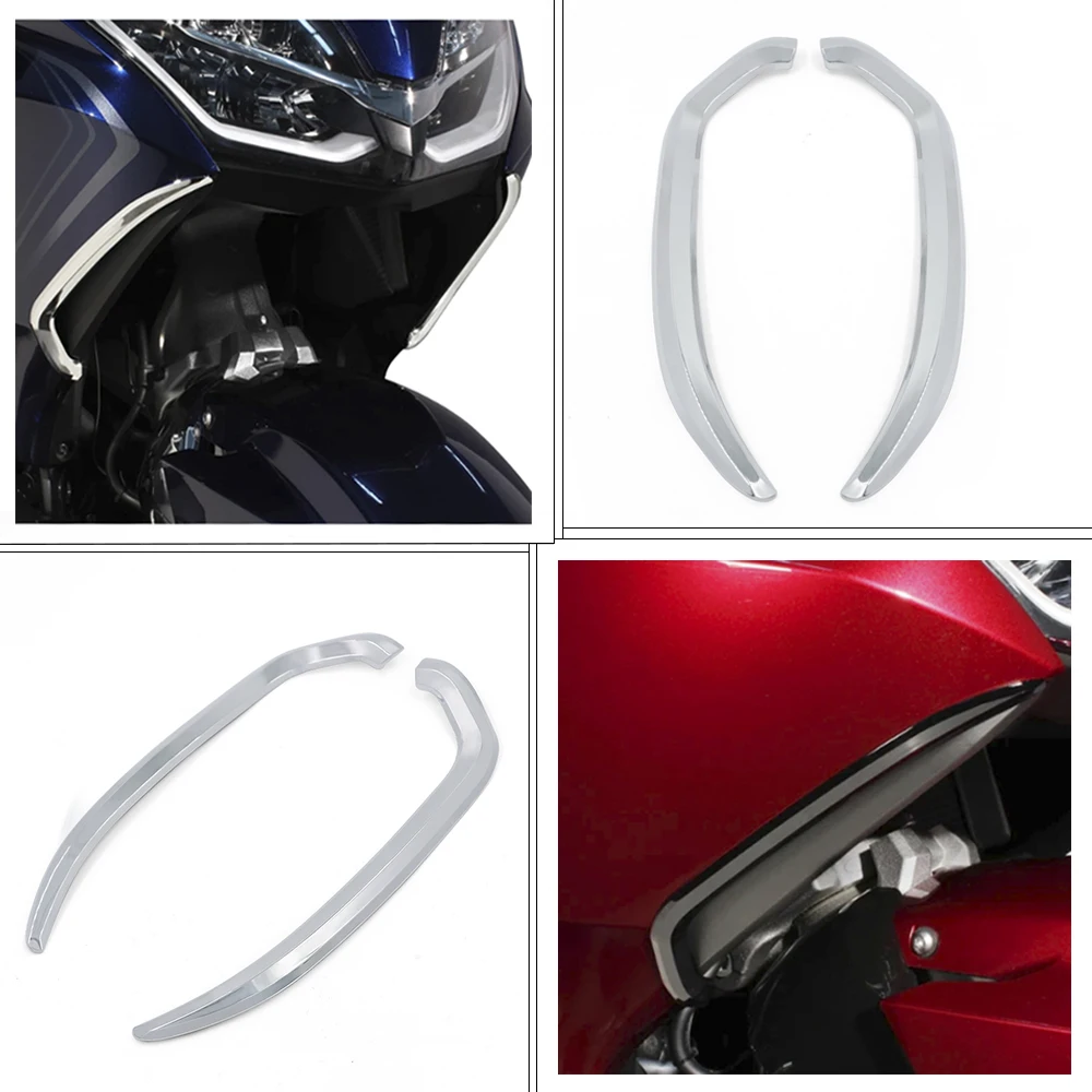 1 Coppia Moto Anteriore Verticale Vent Trim Chrome Accessori Per Honda Goldwing 1800 Gold Wing GL1800 2018 2019 2020 2021-2023