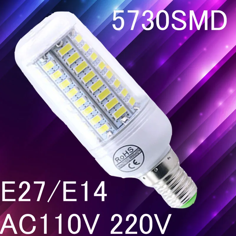 

Светодиодная лампа SMD5730 E27 E26 E14 Светодиодная лампа Bombillas Lampara 220 В 110 В Прожектор кукурузы Светодиодные фонари для дома, гостиной