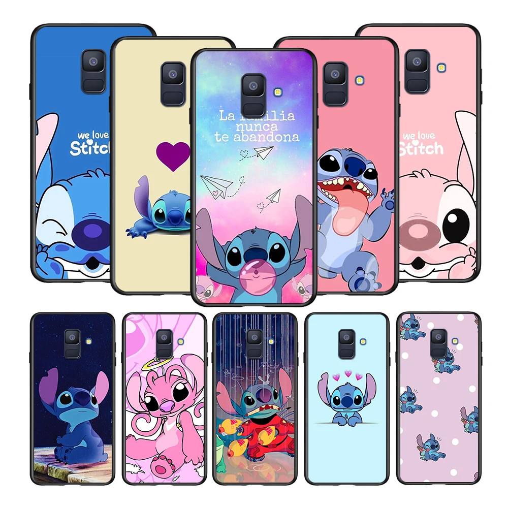 Lilo Stitch For Samsung Galaxy A8 A9 A7 A750 A6 A5 A3 A6S A8S Star Plus 2016 2017 2018 Black Soft Phone Case