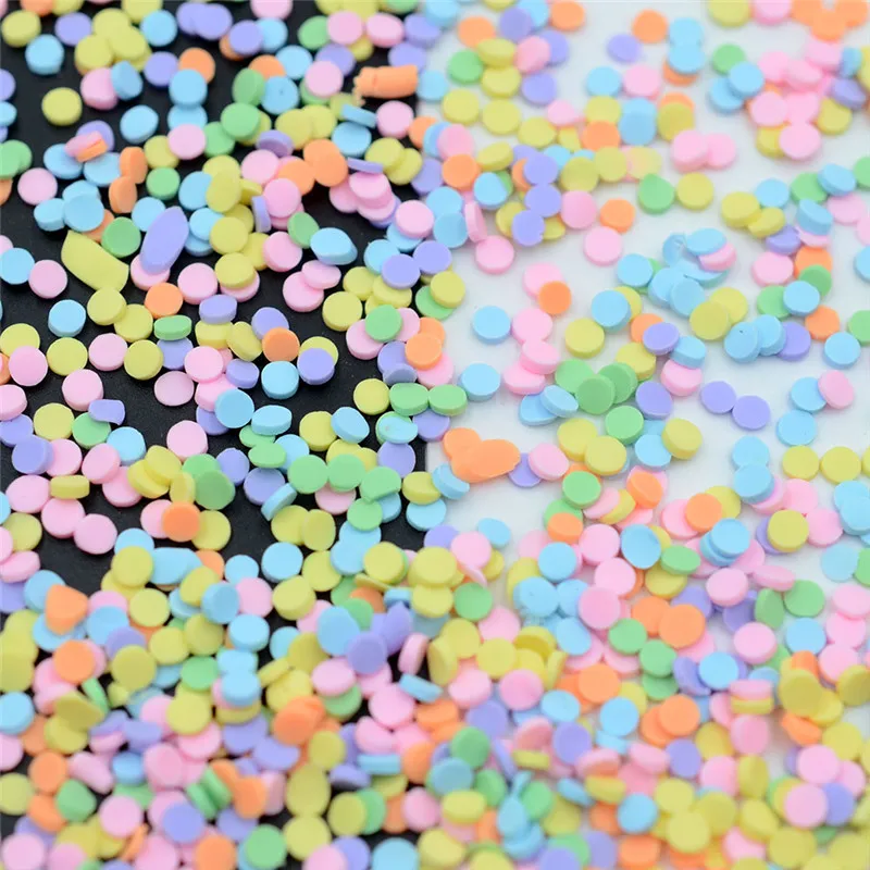 100g/500g/Lot 3MM Mini Polymer Clay Sprinkles Slice Lovely Dot/Round/Circle for Crafts Making, DIY Confetti