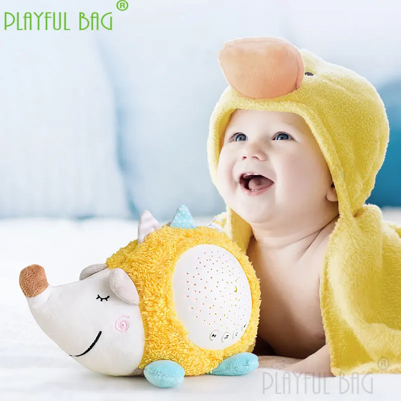 Electronic toys children comfort projection night light music baby sleep star sky plush doll cute fun mini toy wd03