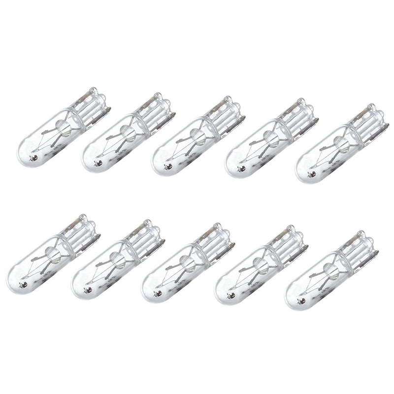 10Pcs T5 17 86 206 286 Halogen Bulb Car Instrument Panel Lamp Auto Wedge Dashboard Lamp 1.2W 12V Light Source Warm White