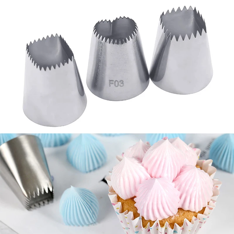 1-3pc Heart Shape Big Nozzles For Cake Cream Piping Tips Square Nozzles Icing Piping Nozzles Cookie Cupcake Cake Decorating Tips