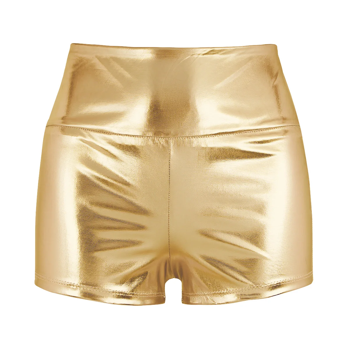 Women Shiny Metallic Shorts High Waist Sexy Slim Summer Hot Pants Fashion Elastic Adult Female Cheer Botty Dance Shorts Clubwear