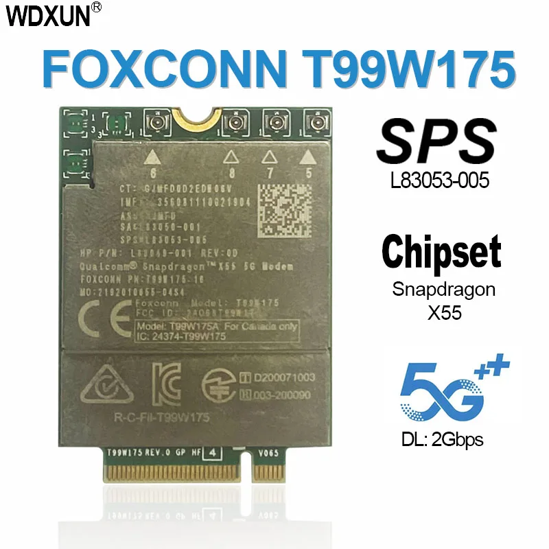 Originele T99W175 Voor Hp Qualcomm X55 Lte + 5G Module Wwan Talisker Lte 5G W/Gps L83053-005 830 850 G8 X360 14 G8