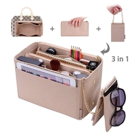 New Popular Women's Cosmetic Bag Felt Cloth Insert Bag For Handbag Organizer (W/Detachable Zip Pocket) Fits Neverfull Speedy