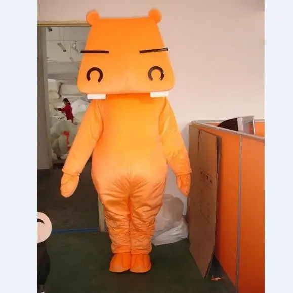 Disfraz de hipopótamo de diente grande naranja para adulto, disfraz de Mascota para fiesta de cumpleaños, vestido de lujo para Halloween, trajes de Cosplay, ropa de Navidad, nueva versión