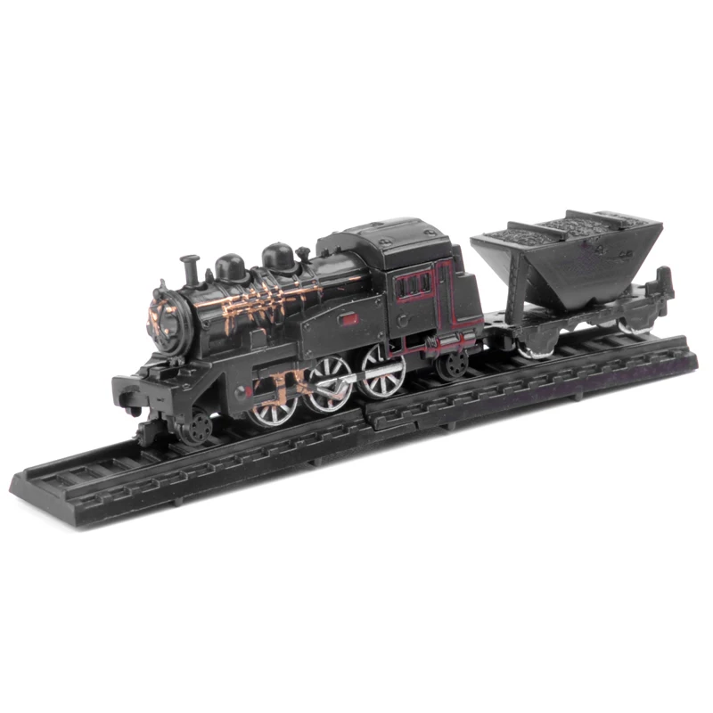 9 Styles 4D Mini Train Model Assembly Steam Train Set Simulation Collection Ornaments Toy for Kids