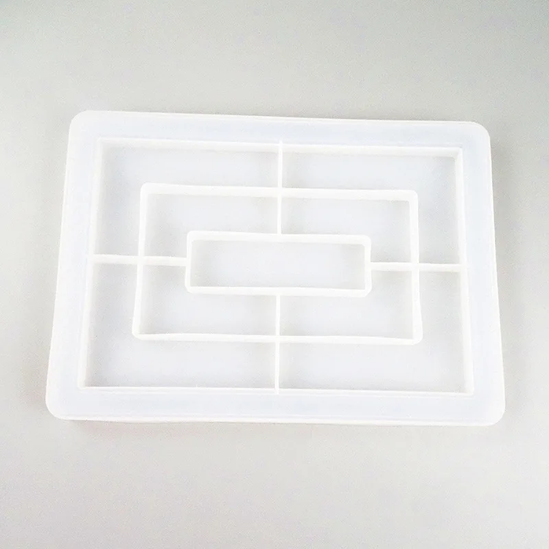 Molde Rectangular de resina para fruta, bandeja grande para mesa, almohadilla para taza que contiene caja, posavasos, resina de cristal, molde de