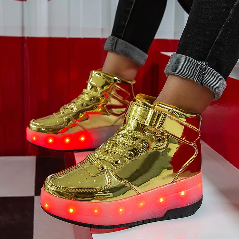 Roller Skates Shoes Children Sports Fashion Casual Boots Boys Girls Gift Toys Lighted 2 Wheels Sneaker Skating Luminous Footwear