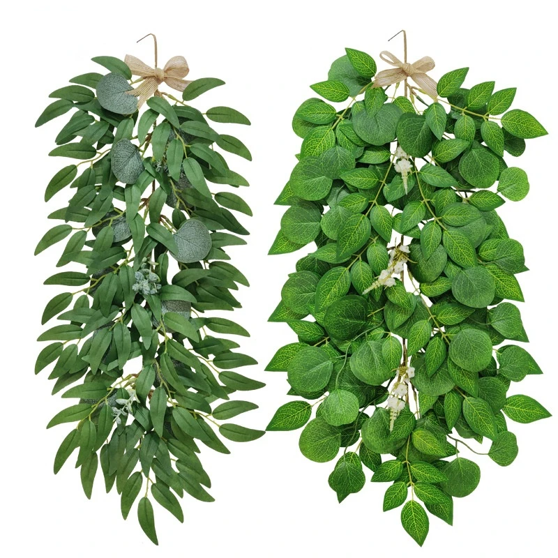 

Artificial Green Planting Eucalyptus Rattan Nordic Home Wall Hanging Decoration Encryption Green Planting Willow Leaf Wisteria