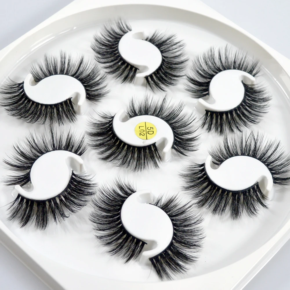 QSTY 7pairs 15-25mm 3D Mink Lashes Natural Long False Eyelashes Dramatic Volume Fake eye Lash Makeup for eyelashe extension