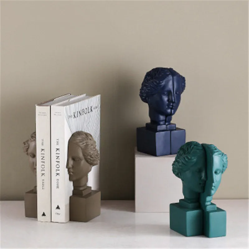 

Nordic Style Roman Mythology Goddess Venus Head Portraits Resin Bookends Creative Office Desktop Decoration Book End