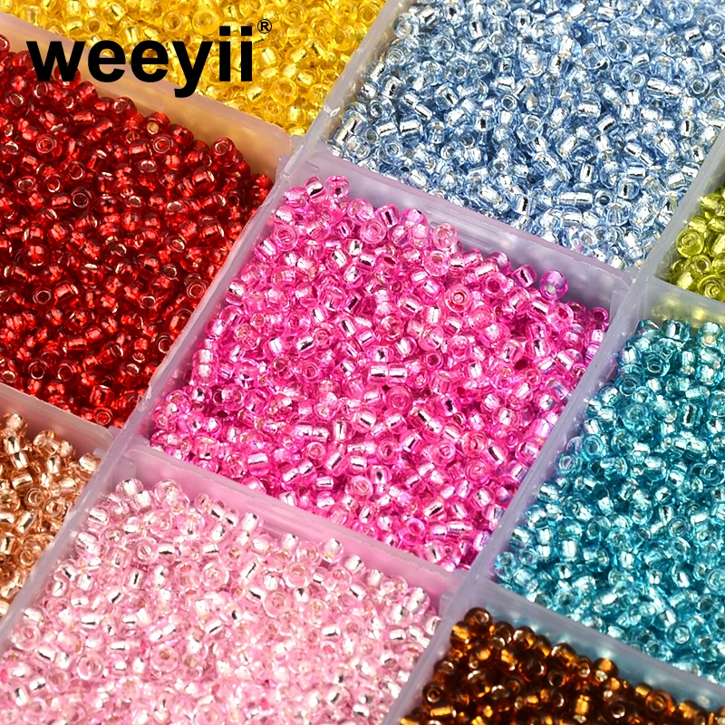 1000-1100PCS 2mm Lined Crystal Septa Czech Glass Seed Beads Gradient Loose Beads DIY Making Necklace Bracelet Jewelry