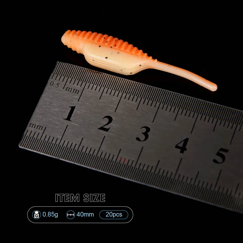 FSTK Mini Soft Rig Worm Wobbler Baits 0.85g 40mm Shrimp Garlic Smell Ocean Rock Fishing Lure Bass Soft Perch Leurre Jerk Bait