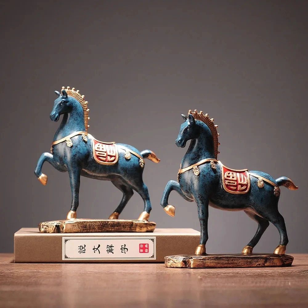 Horse Success Feng Shui Horse Ornaments Get rich Lucky Blessing Living Room Display Housewarming Gifts TV Cabinet Decorations