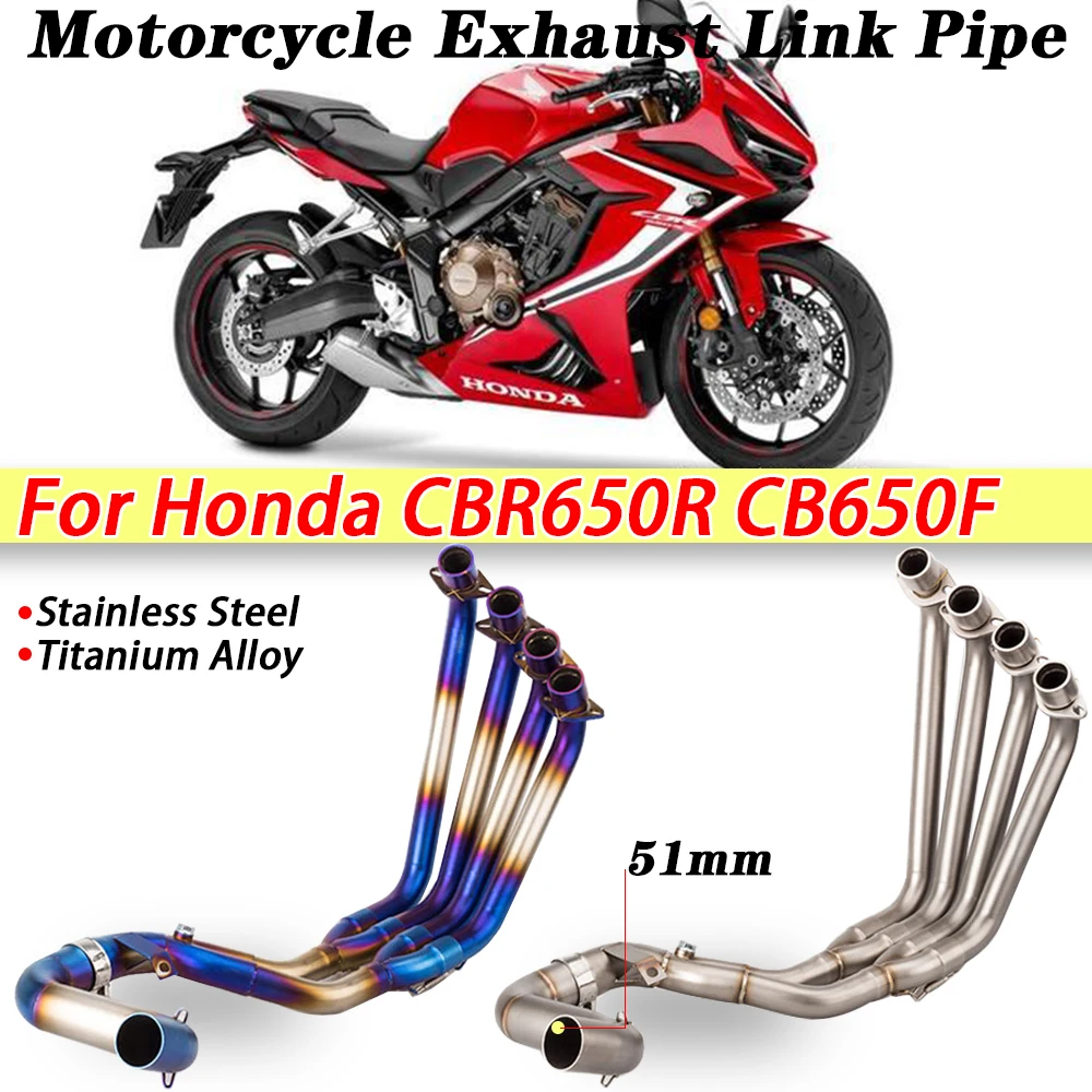 

Slip On For Honda CBR650R CB650F CB650R 650F Motocycl Exhaust Full System Escape Motor Modified Link Pipe Muffler Titanium Alloy