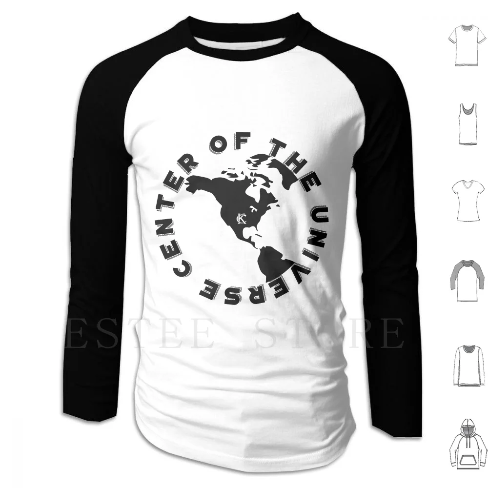 Sudaderas con capucha Center Of The Universe (negras) Kansas City Heckyes Kcmo World Globe Center Universe Kc Missouri