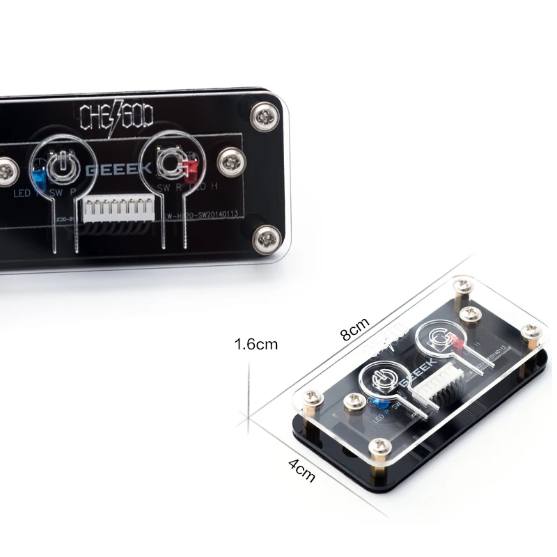 Desktop Power Switch Button, PC Power Supply On/Off ,Reset Extension Switcher w/ HDD LED Indicator & PMMA Case for Motherboard