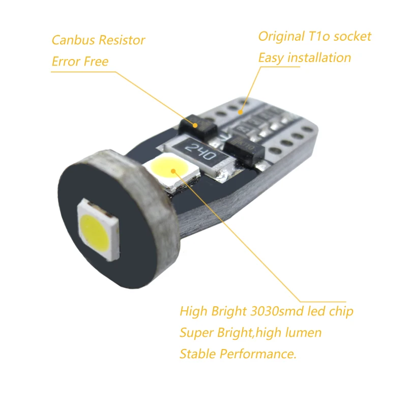 10個T10 W5W led電球194 168カーインテリア球根ライトフォードフォーカス1 2 3フィエスタモンデオecosport久我