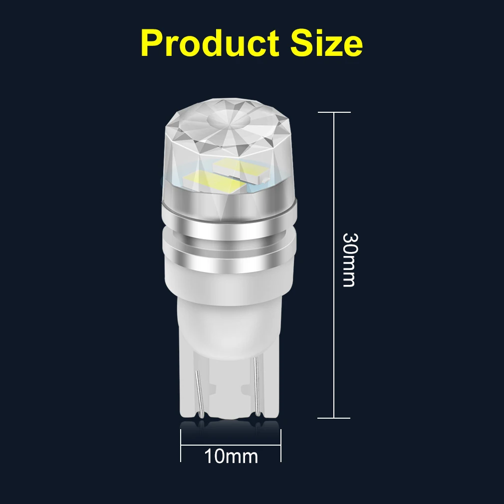 1Pc T10 LED W5W LED żarówka 194 168 Led 2SMD 5630 samochodów Wedge lampka tablicy rejestracyjnej światło kopuły 3000K 6000K 8000K biały zielony