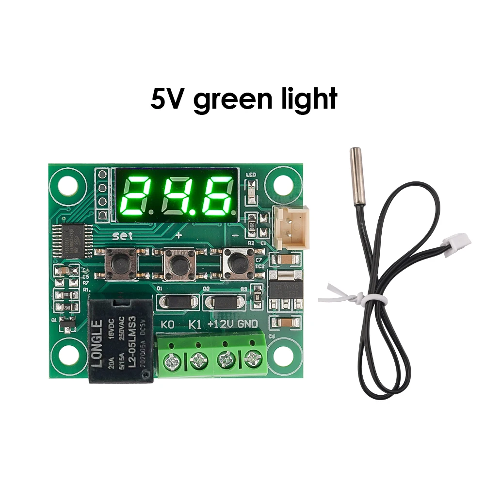 W1209 AC220V DC 5V 12V 24V LED Digital Thermostat Temperature Controller Thermometer Control Switch Module with NTC Sensor