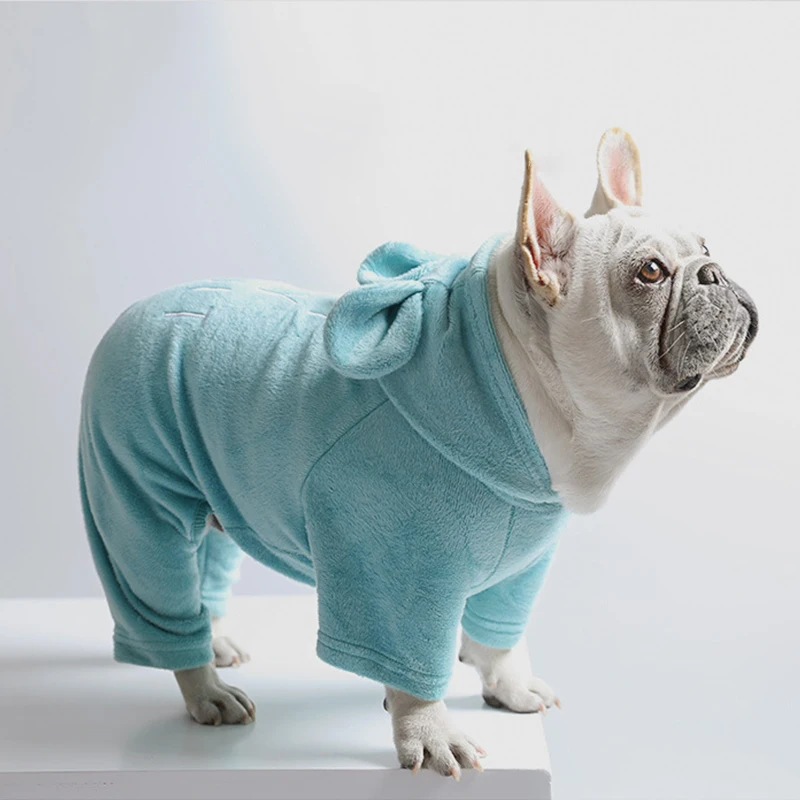 Winter Dog Clothes For French Bulldog Warm Puppy Dog Hoodies Chihuahua Pug Pet Romper Jumpsuit Costumes For Small Medium Dogs