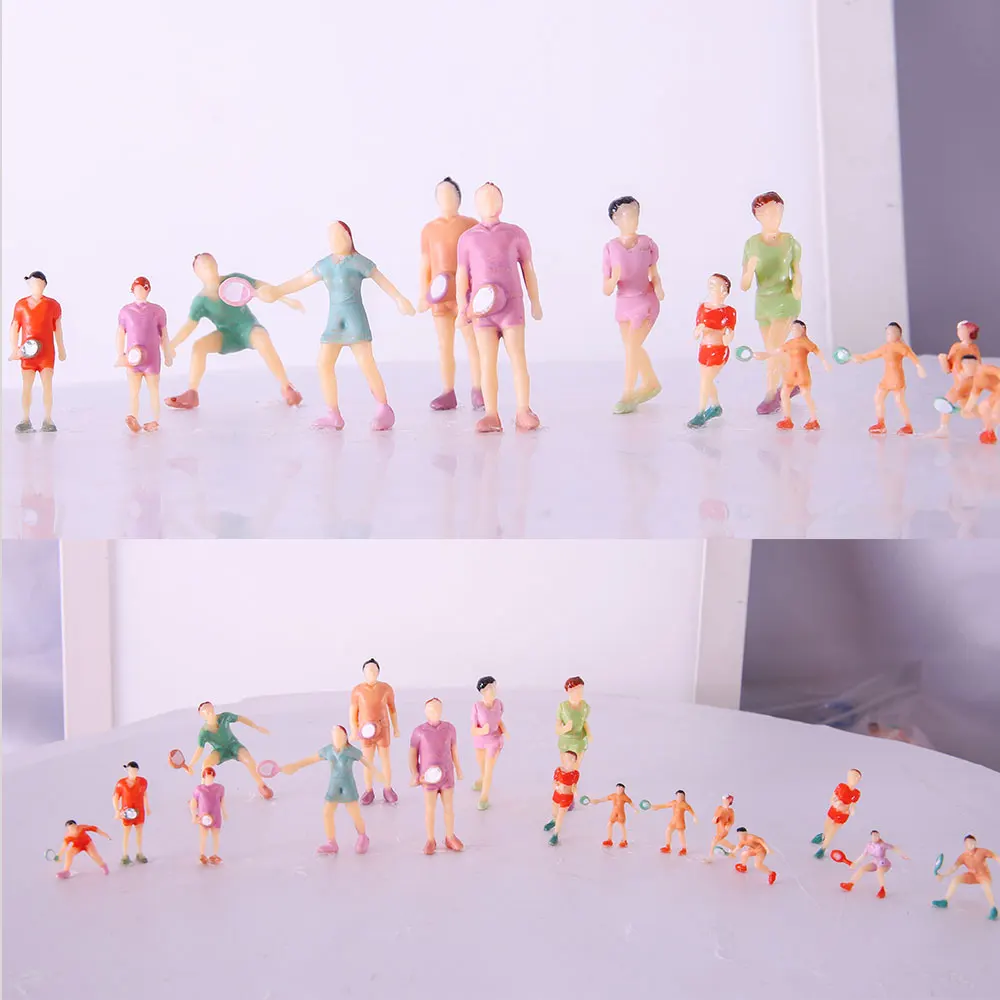 

Scale 1:100 Simulation Miniature Sportsman Model ABS Painted People For Sand Table Building Scene Materials Diorama Kits 12Pcs