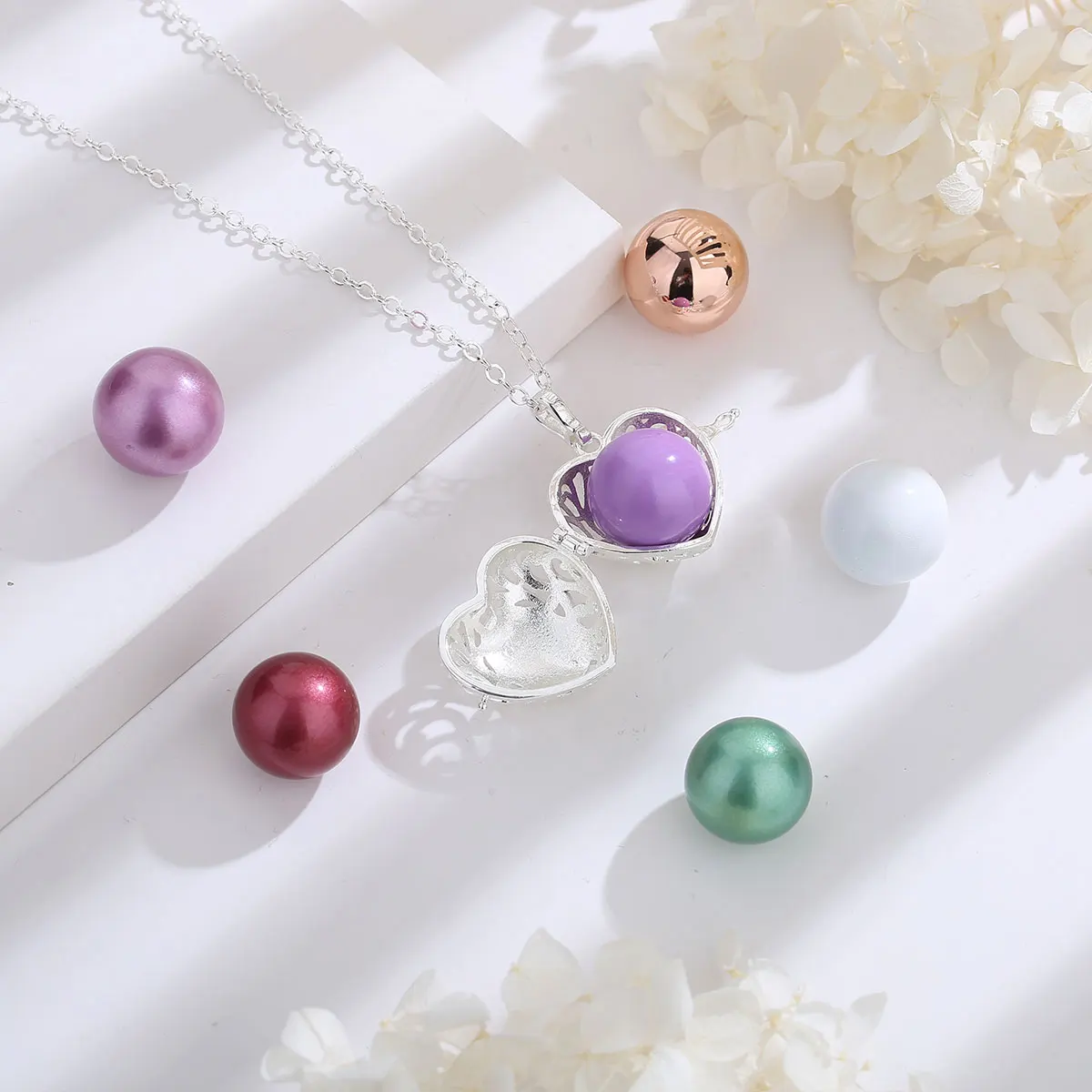 Eudora 18mm Harmony Ball Godfather Pendant Angel Call Bola Necklace Pregnancy Chime Bola Fashion Pregnancy Jewelry for Womem