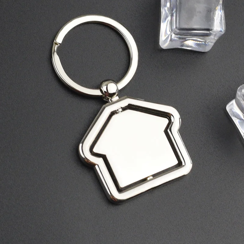 Cute 360-Degree-Rotating House-home Keychain Key Ring Spin House Keychains Gifts Events Hanging Ornament Wholesale