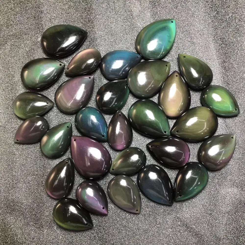 1pc Natural Obsidian Pendant For Women Men Rainbow Eye Beads Good Luck Amulet Healing Reiki Crystal Energy Gemstone AAAAA