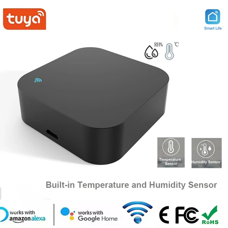 Tuya Smart Wifi ИК-пульт дистанционного управления Управление приложение Smart Life встроенный Температура & влажности Сенсор для кондиционирование телевидение, Alexa Google Home