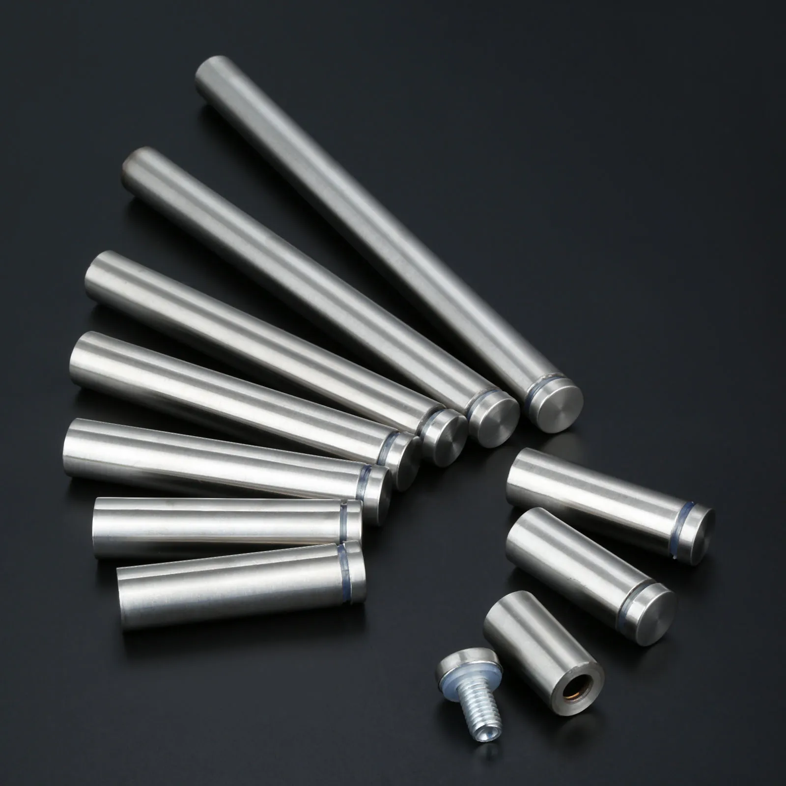 10Pcs/lot 19mm Stainless Steel Advertisement Standoffs Bolts Pin Nails Billboard Fixing Screws Hardware Glass Clamps Fasteners