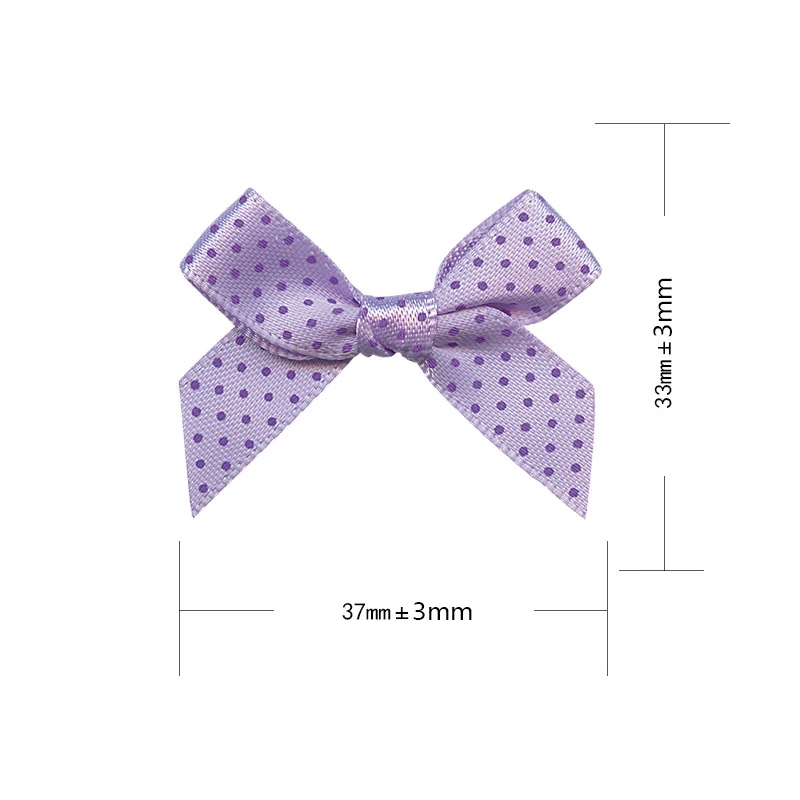 60pcs Cartoon Dots Handmade Satin Ribbon Bowknots DIY Craft Home Wedding Party Decor Gifts Box Packing Materials Appliques Bows