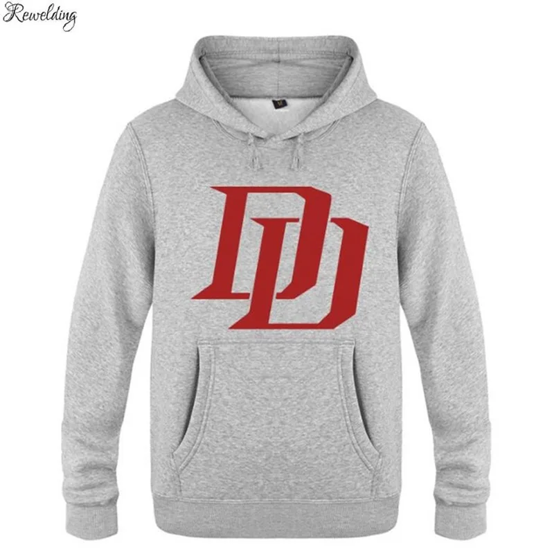 Hoodies Men Novelty Daredevil DD Logo Mens Hoodie High Quality Fleece Long Sleeve Skate Men's Sweatshirt Male Tracksuit Hip Hop