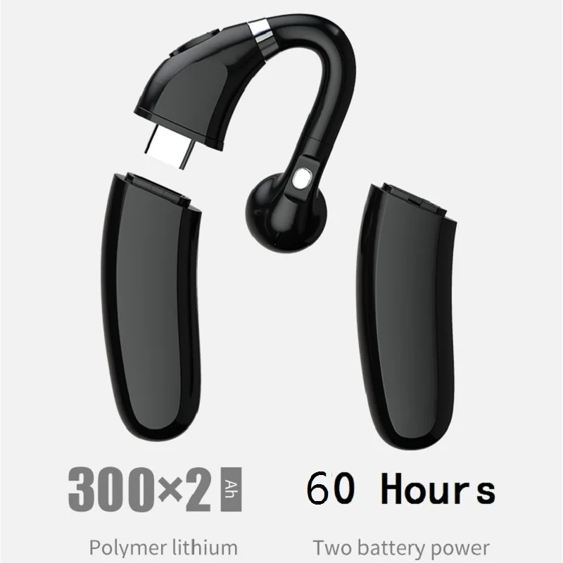 Cuffie auricolari Bluetooth senza fili a lunga durata con doppia batteria auricolari con microfono cuffie musicali HD per IPhone Xiaomi