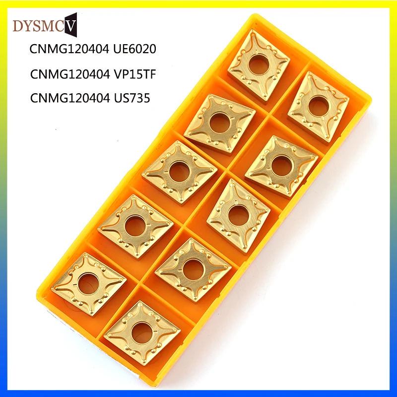 10pcs CNMG120404 MA UE6020 US735 VP15TF External Turning Tools Carbide inserts Cutting Tool CNC Tools Lathe cutter tools