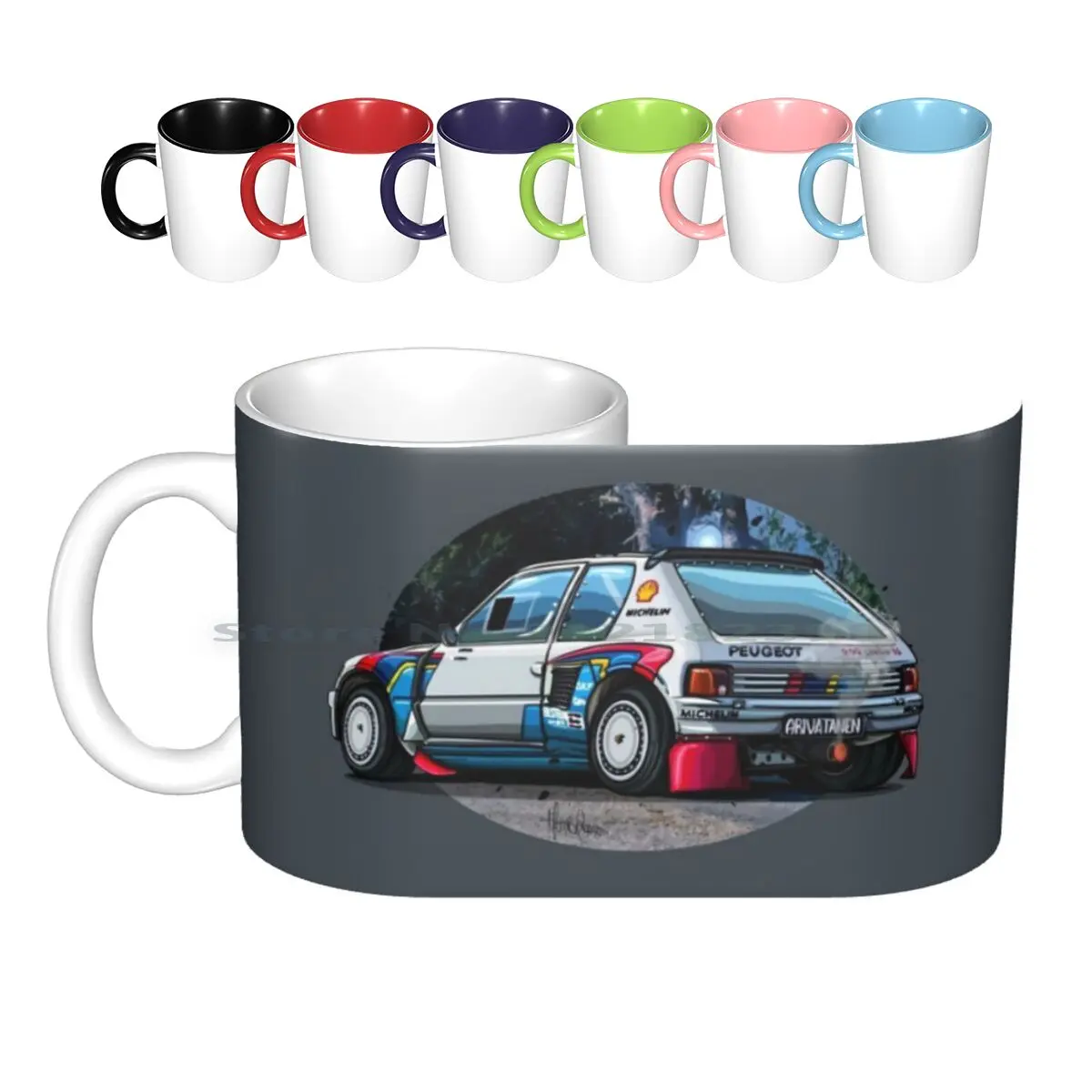 Ari Vatanen's 205 T16 Group B Ceramic Mugs Coffee Cups Milk Tea Mug Hayden Paddon Rally Hyundai I20 Wrc Rali World John Kennard