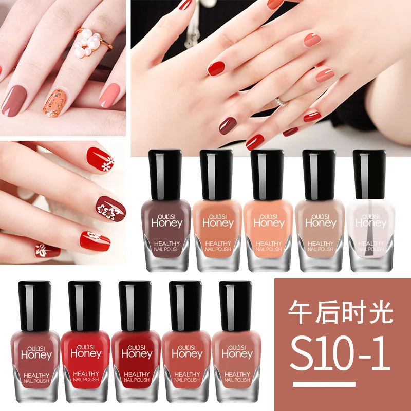 5ml*10 Bottles Set Nail Polish Quick-drying Peelable and Tearable Water-based Beginner Nail Polish No Need LED Lamp Long Lasting