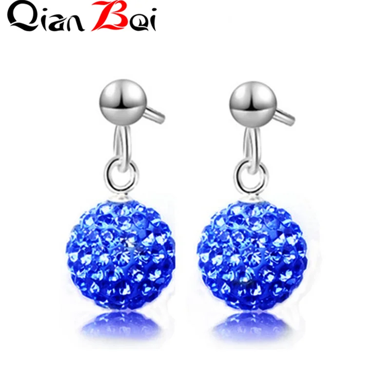 QianBei New Arrival Fashion Crystal Ball Earrings High Quality Earrings For Woman Party Wedding Jewelry Female