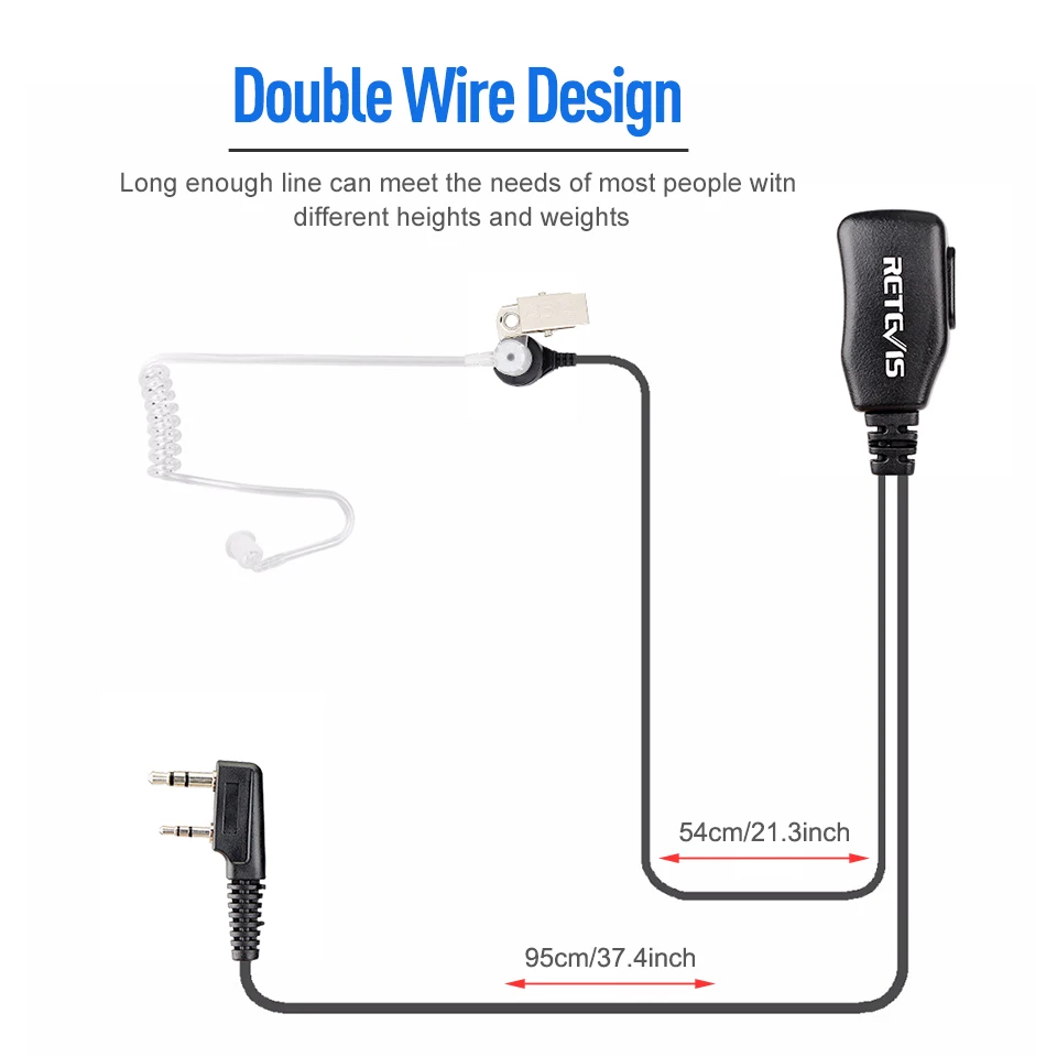 Retevis RT622P Lot de 2 écouteurs talkie-walkie 1 broche, 3,5 mm, compatible uniquement avec les radios bidirectionnelles RT622P RB619 Retevis RT622P Lot de 2 écouteurs talkie-walkie 1 broche, 3,5 mm, compatible uniquement avec les radios bidirectionnelles RT622P RB619