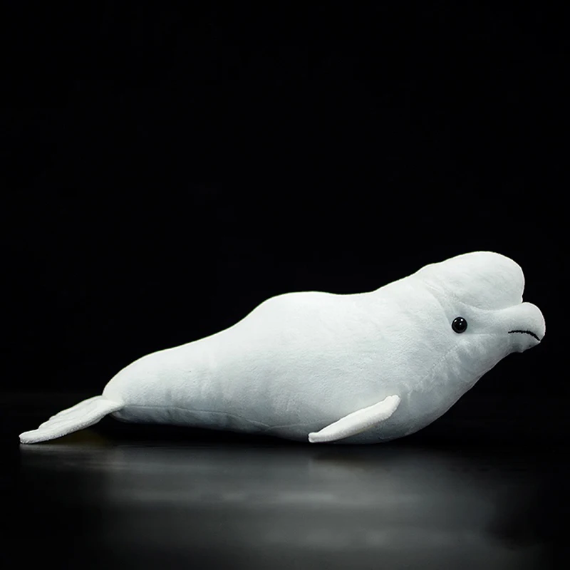 Beluga Whale Soft Stuffed Plush Toys Delphinapterus leucas Doll Simulation Cute White Whale Lifelike Sea Animals Model Kids Gift