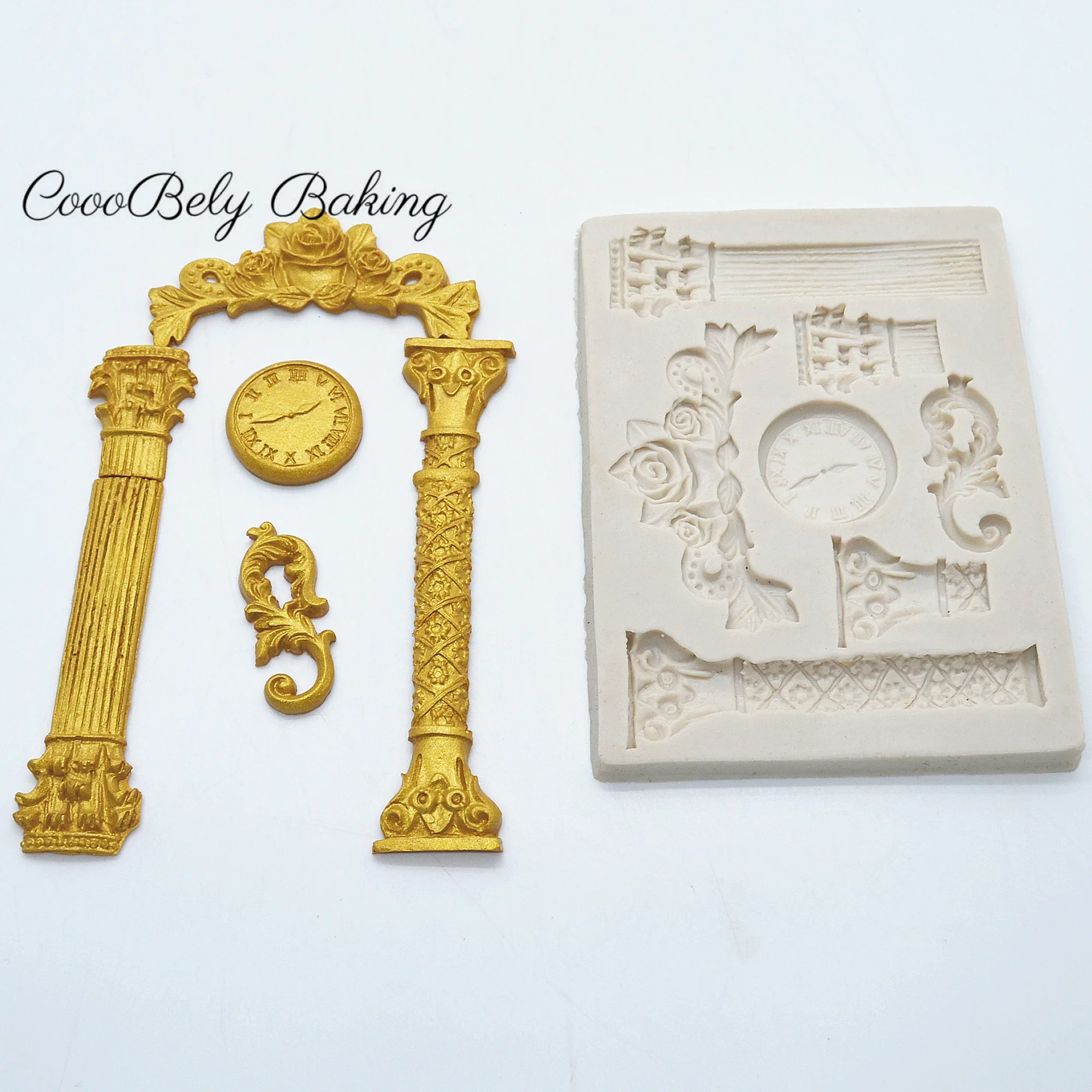 3D European Roman Column Fondant Silicone Molds For Baking Cake Decorating Kitchen Tools Chocolate Mould Column Silicone Molds