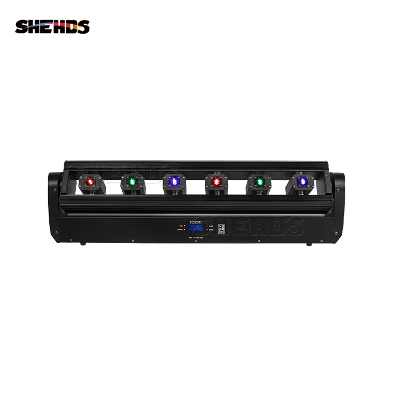 SHEHDS 6X500MV RGB+RGB Beam Moving Head Light Stroboscopic Effect LED Beam Sense with DMX Controler Good for DJ Stage