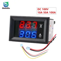 10A 50A 100A DC100V LED Digital Voltmeter Ammeter Car Motocycle Voltage Current Meter Volt Detector Tester Monitor Panel Tool