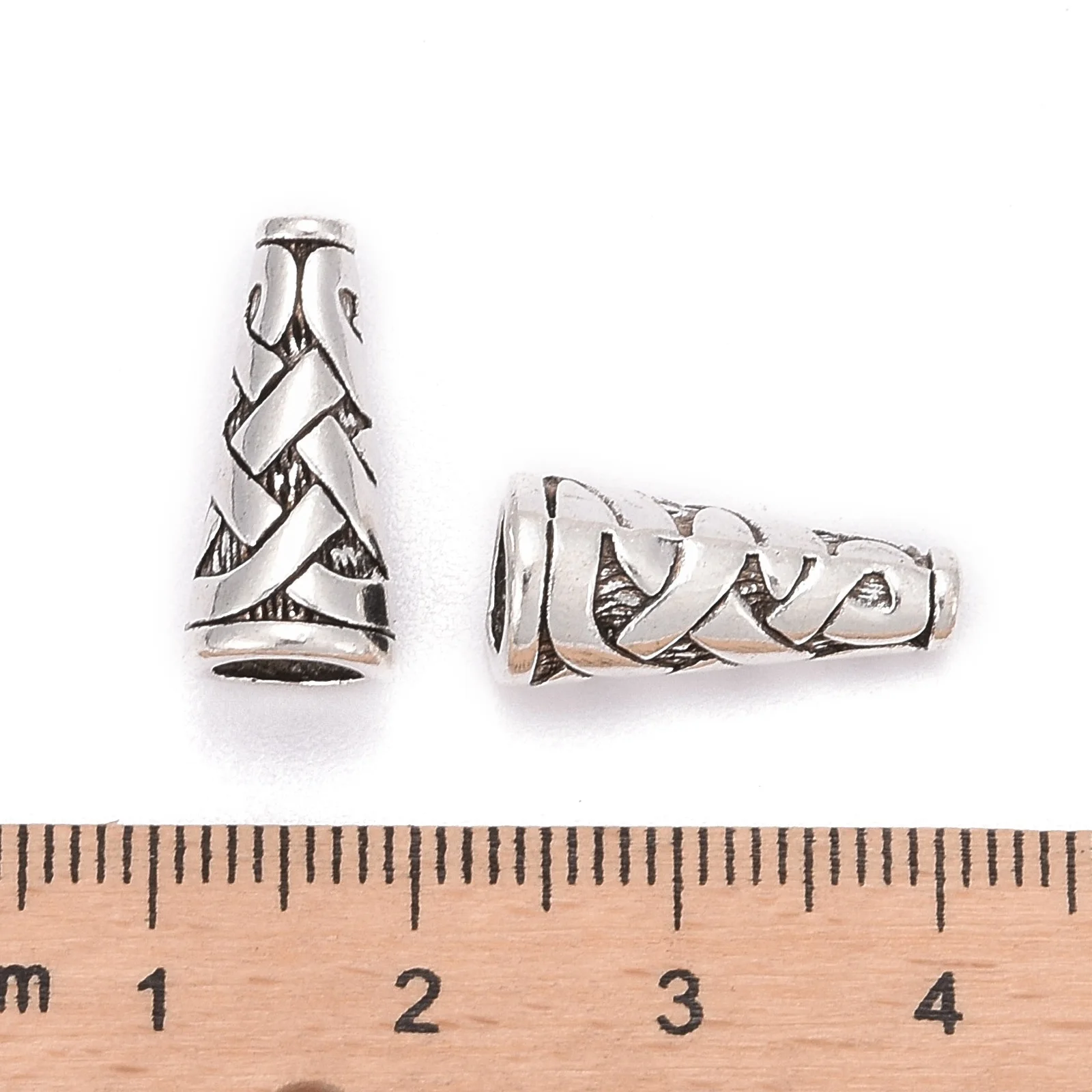 20-50pcs Tibetan Style Caps Loose Spacer Flat Bead Caps Cone End Beads Cap for DIY Jewelry Making Finding 18x18x8mm, Hole: 1mm