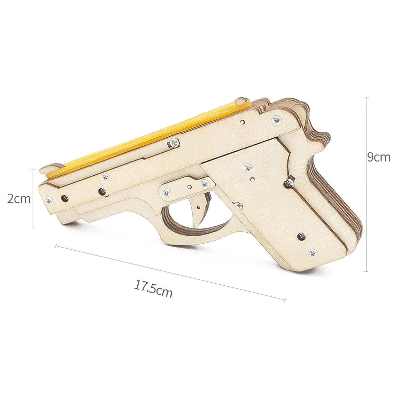 DIY Toys Bullet Rubber Band Gun 3d Wooden puzzle Environmental Wood Model STEM Accessories For Science Experiment Physics   Kids