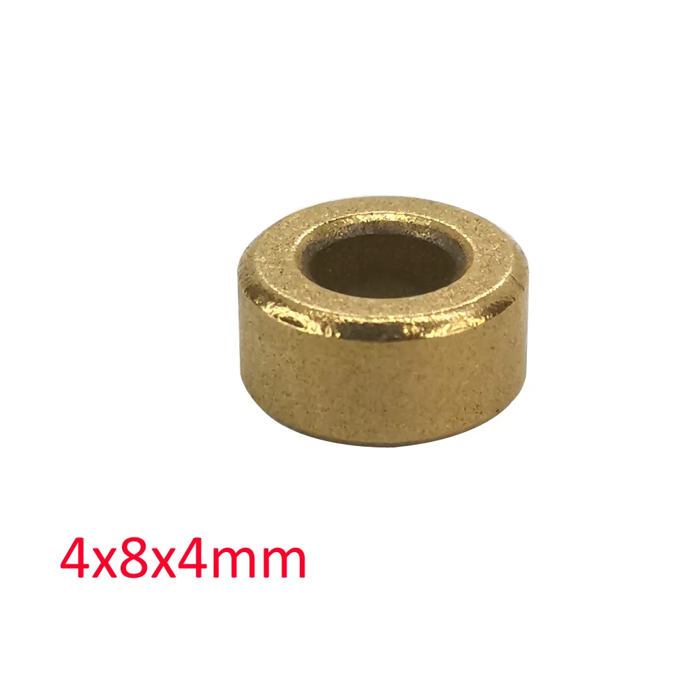 4x8x4mm Fit for 4mm Pin Mini Bronze Bearing Brass Cylindrical Sleeve Bush Copper Tin Alloy Oil Sintered Fan Motor Bushing